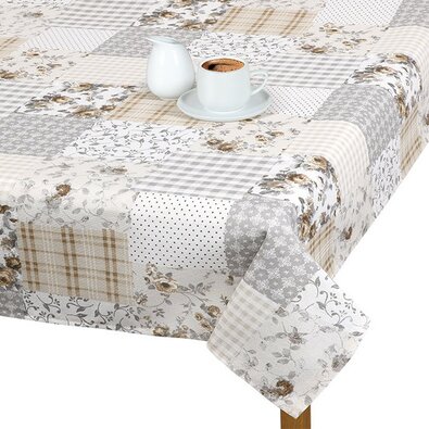 Bellatex Obrus Ema Patchwork beżowy, 100 x 100 cm
