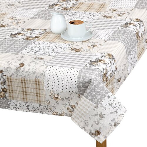 Bellatex Obrus Ema Patchwork beżowy, 100 x 100 cm