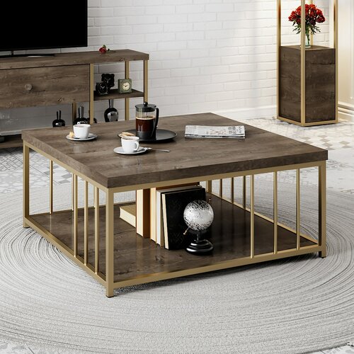 Couchtisch Zenn Walnut and Gold