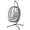 Autronic Wiszące krzesło, metal, polyratan, szary, A Z-V1289 GREY