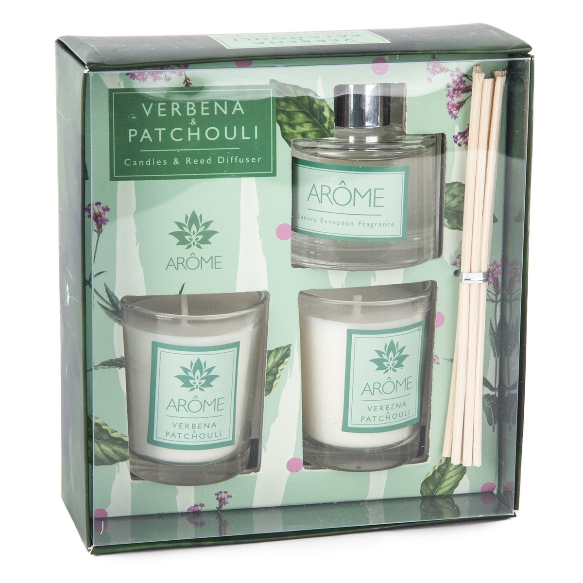 Sada difuzéru a sviečok Verbena & Pačuli