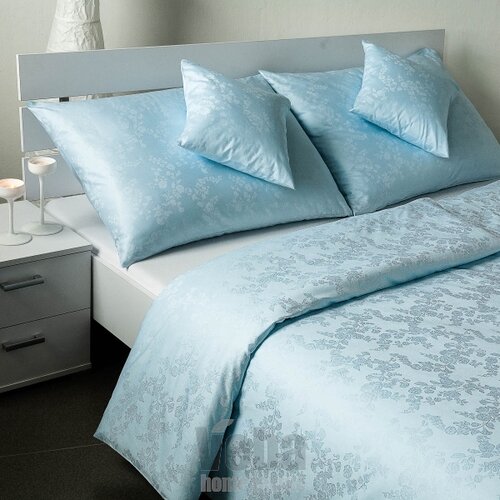 Veba Pościel z adamaszku Bohema Powój niebieski, 140 x 200 cm, 70 x 90 cm