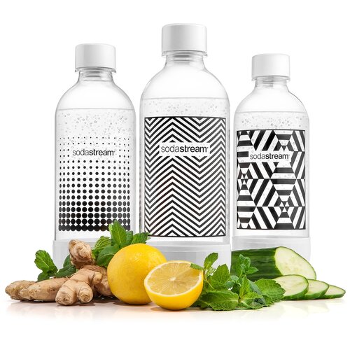 SodaStream-Flasche TriPack Schwarz&Weiß 1 lweiß + schwarz,