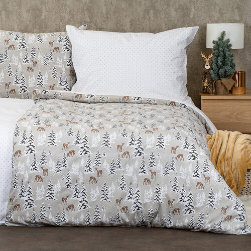 4Home Pościel bawełniana Christmas Forest, 140 x 200 cm, 70 x 90 cm