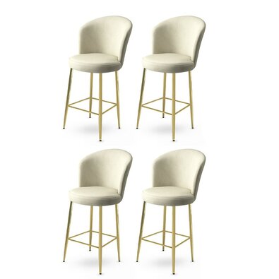 Zestaw krzeseł barowych Alte Cream and Gold, 4szt.