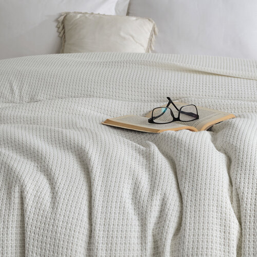 4Home Tagesdecke aus Baumwolle Claire Creme, 220 x 240 cm