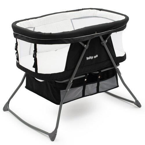 Pătuț pliabil Baby Mix Dreamy Nest negru, 92 x 70x 76 cm