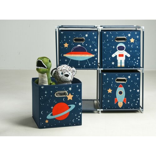 Дитяча полиця з текстильними ящиками Space, 68 x70 x 35 см