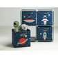 Raft pentru copii cu cutii textile Space, 68 x 70x 35 cm