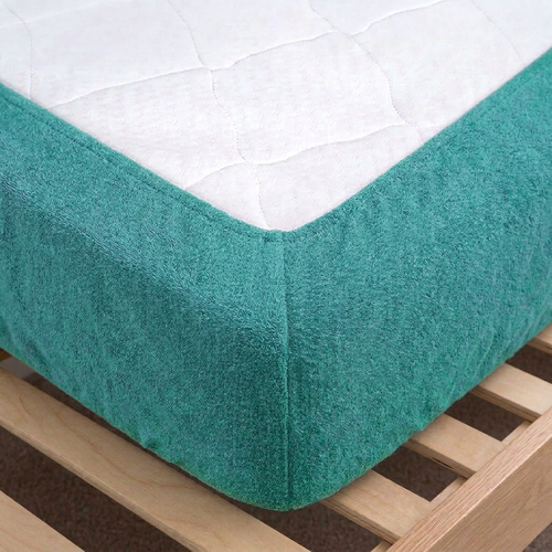 Cearșaf de pat 4Home din frotir Ideal verde turcoaz , 60 x 120 cm