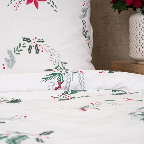Lenjerie de pat din bumbac 4Home Christmas Holly, 140 x 220 cm, 70 x 90 cm