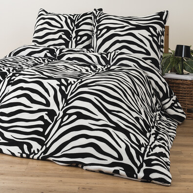 4home obliečky mikroflanel Zebra, 140 x 200 cm, 70 x 90 cm
