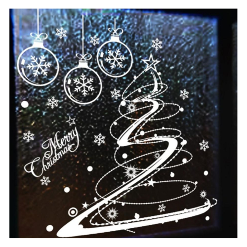 Samolepicí dekorace Vánoční stromeček, bílá