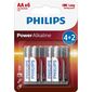 Philips LR6P6BP/10 sada alkalických batérií AA, 4 + 2 ks