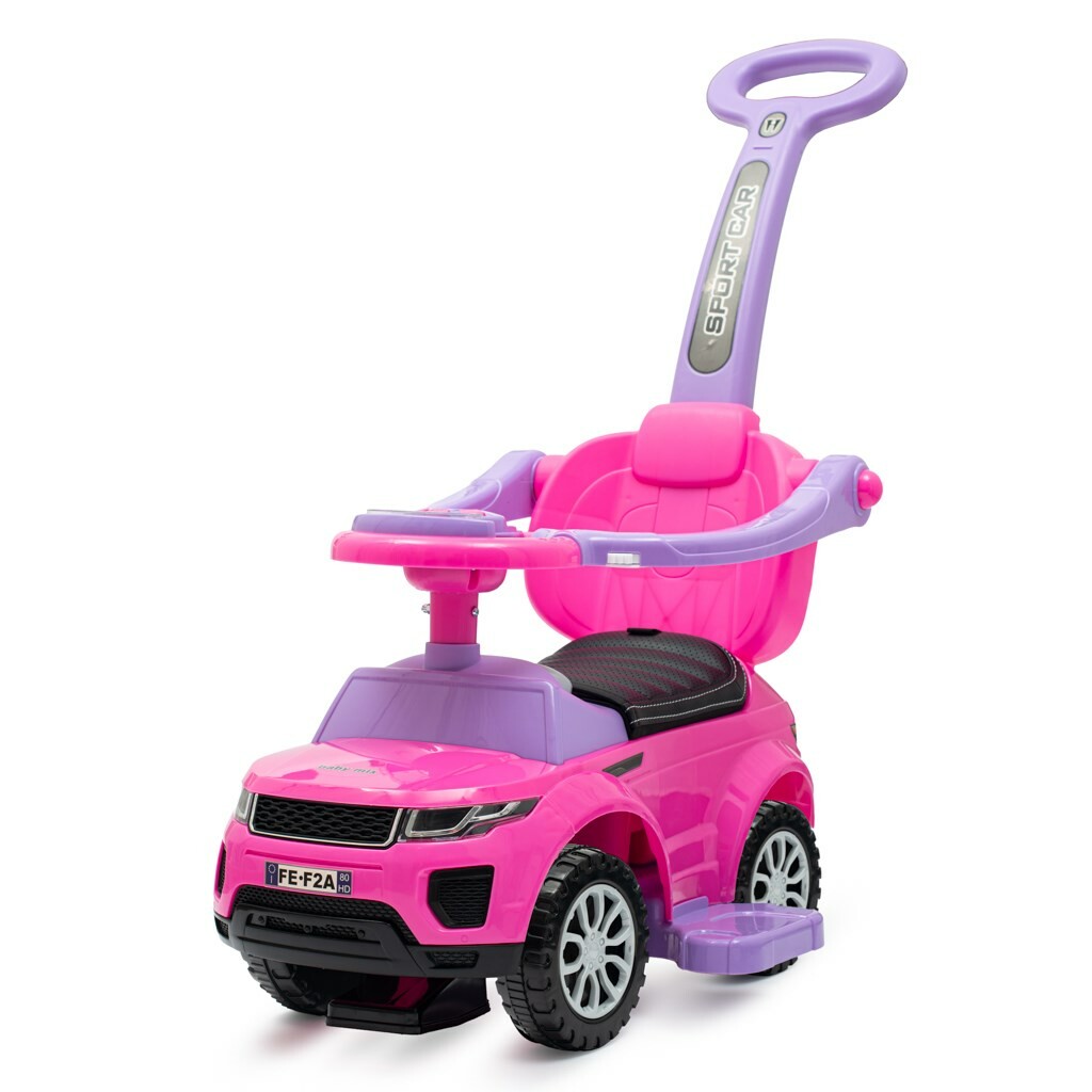 Baby Mix Odpychacz grający dla dzieci z prowadnicą SUV 3w1 Prime, różowy