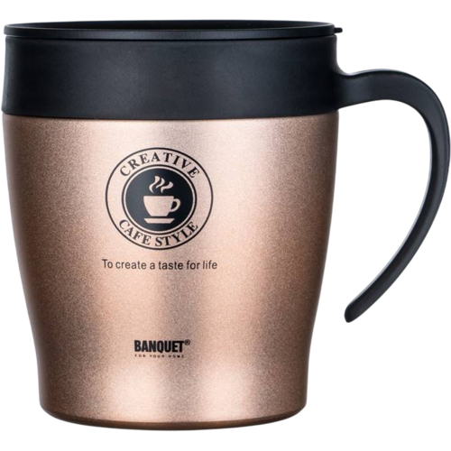 Banquet Termohrnek cestovní TAZZA 330 ml, hnědá