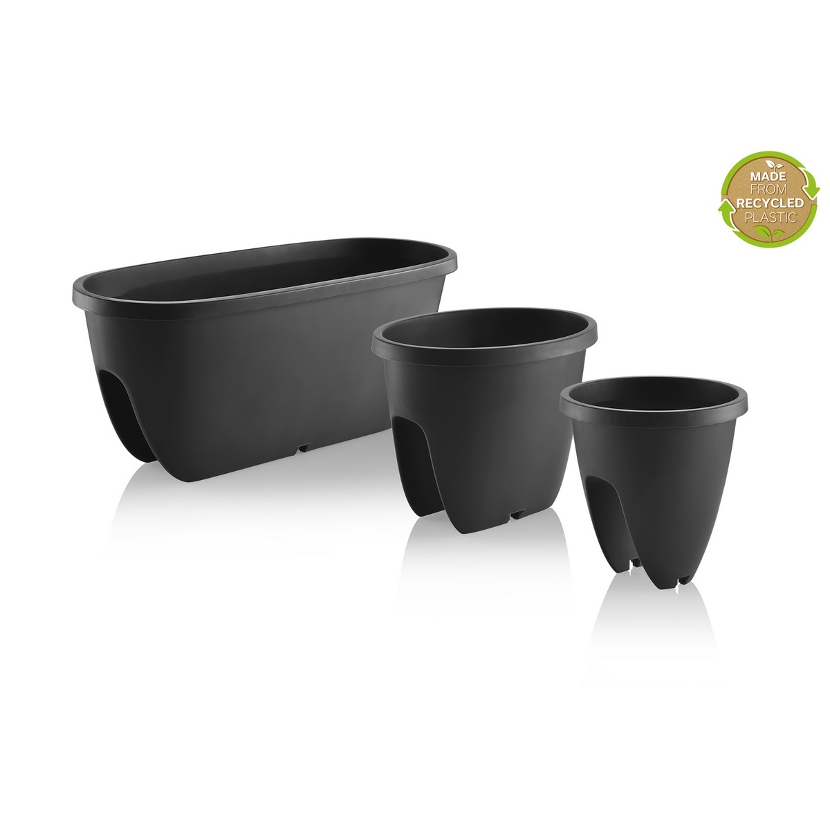 Gardenico Balkónový květináč na zábradlí Balconia  OVI taupe, pr. 30 cm - thumb (2)