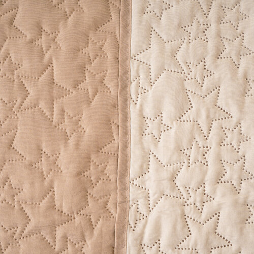4Home Tagesdecke Doubleface Stars beige, 220 x 240 cm, 2x 40 x 40 cm