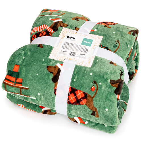 4Home Vánoční beránková deka Woof, 150 x 200 cm