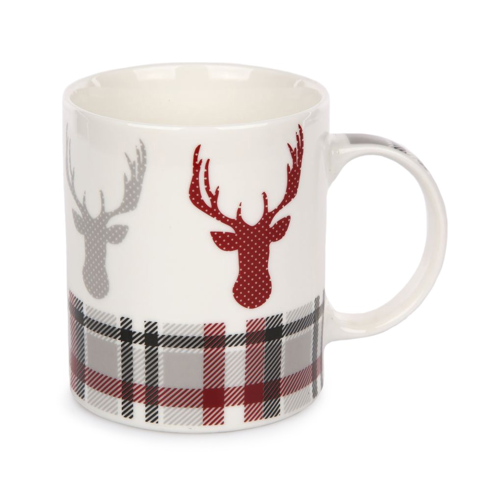 Vianočný porcelánový hrnček Grey, 350 ml