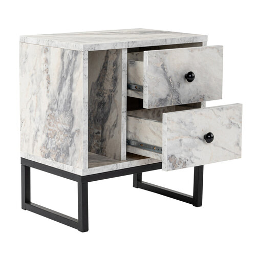 Nočna omarica Glimmer Fressia Marble Black