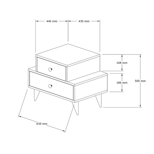 Nachttisch Mise White