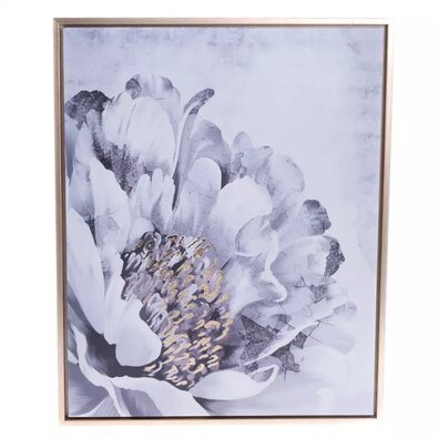 Tablou pe pânză în ramă Pivoňka - tipar auriu, 40x 2,5 x 50 cm