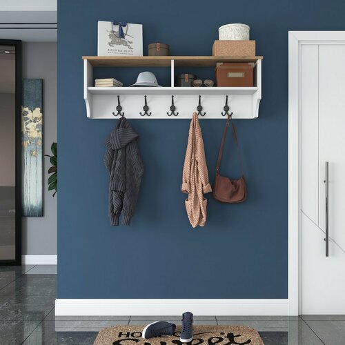 Nástenný vešiak Polo White and Walnut