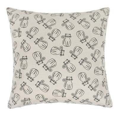 Pernă Ivo pisicuțe negre pe bej, 45 x 45 cm