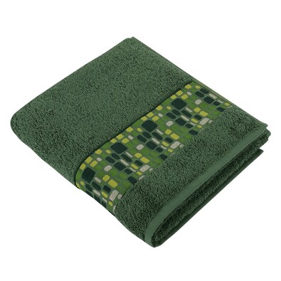 Ręcznik kąpielowy Kamienie zielony, 70 x 140 cm