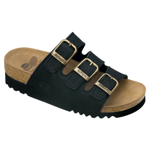 Papuci Scholl Rio Wedge AD negru, mărimea 39