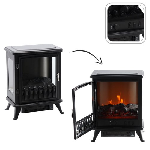 Șemineu electric - imitație de flacără - 41,5 x 28 x 50,8 cm - 900/1800W