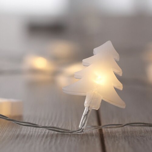 DecoKing Vánoční světelný řetěz Stromečky teplá bílá, 20 LED
