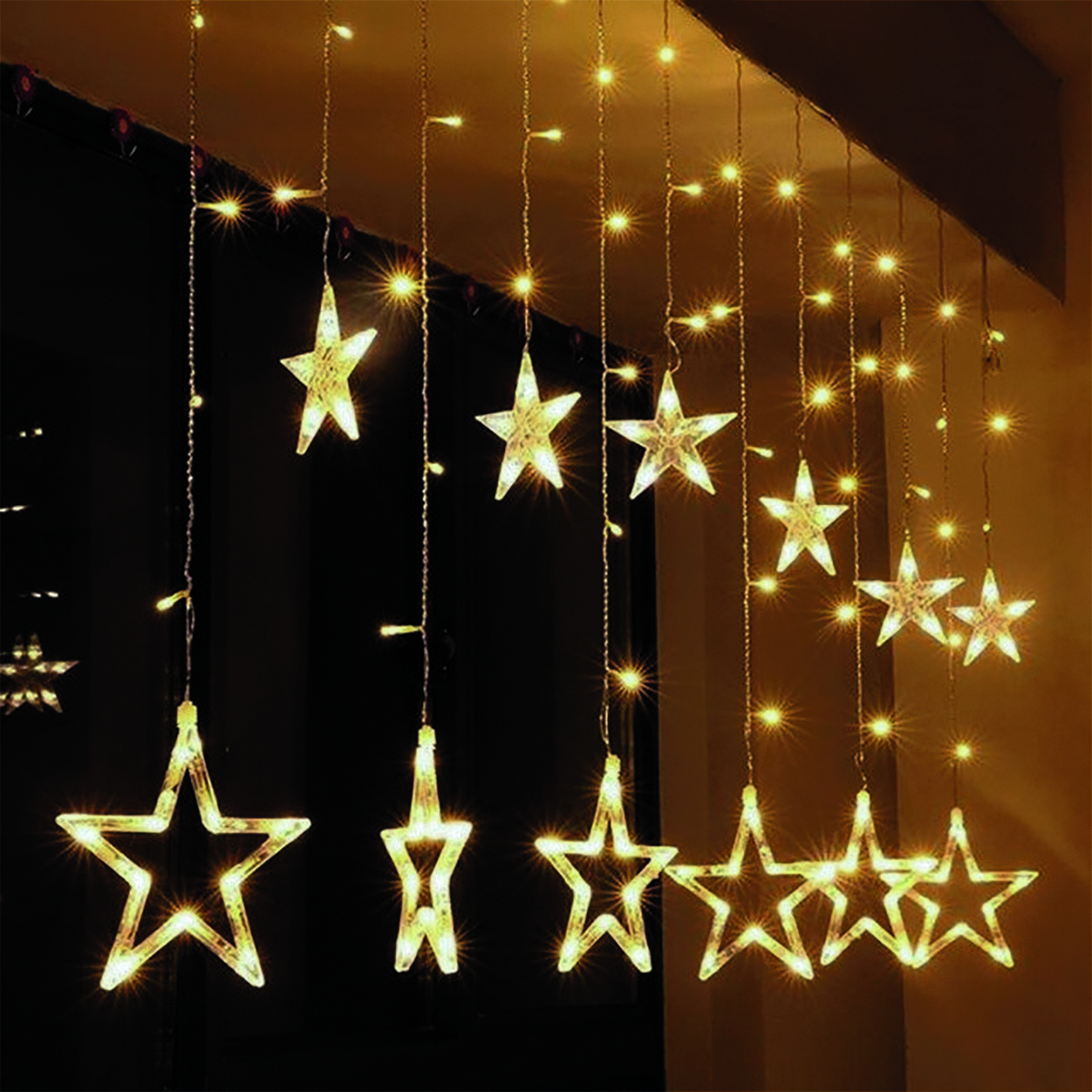Solight Solight csillag függő fényfüzér 1,8 m, 77 LED