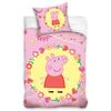 Pościel bawełniana do łóżeczka PeppaPig różowa, 100 x 135 cm, 40 x 60 cm