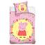 Pościel bawełniana do łóżeczka PeppaPig różowa, 100 x 135 cm, 40 x 60 cm