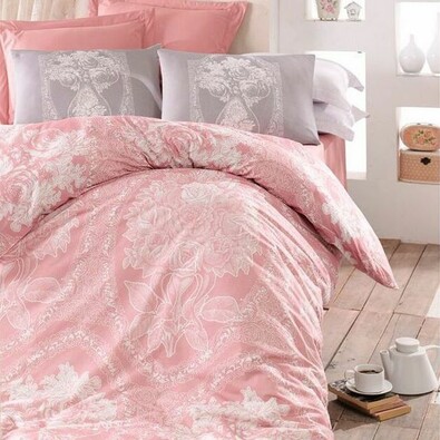 Homeville Bavlnené obliečky Adeline pink, 220 x 200 cm, 2x 70 x 90 cm, 2x 50 x 70 cm