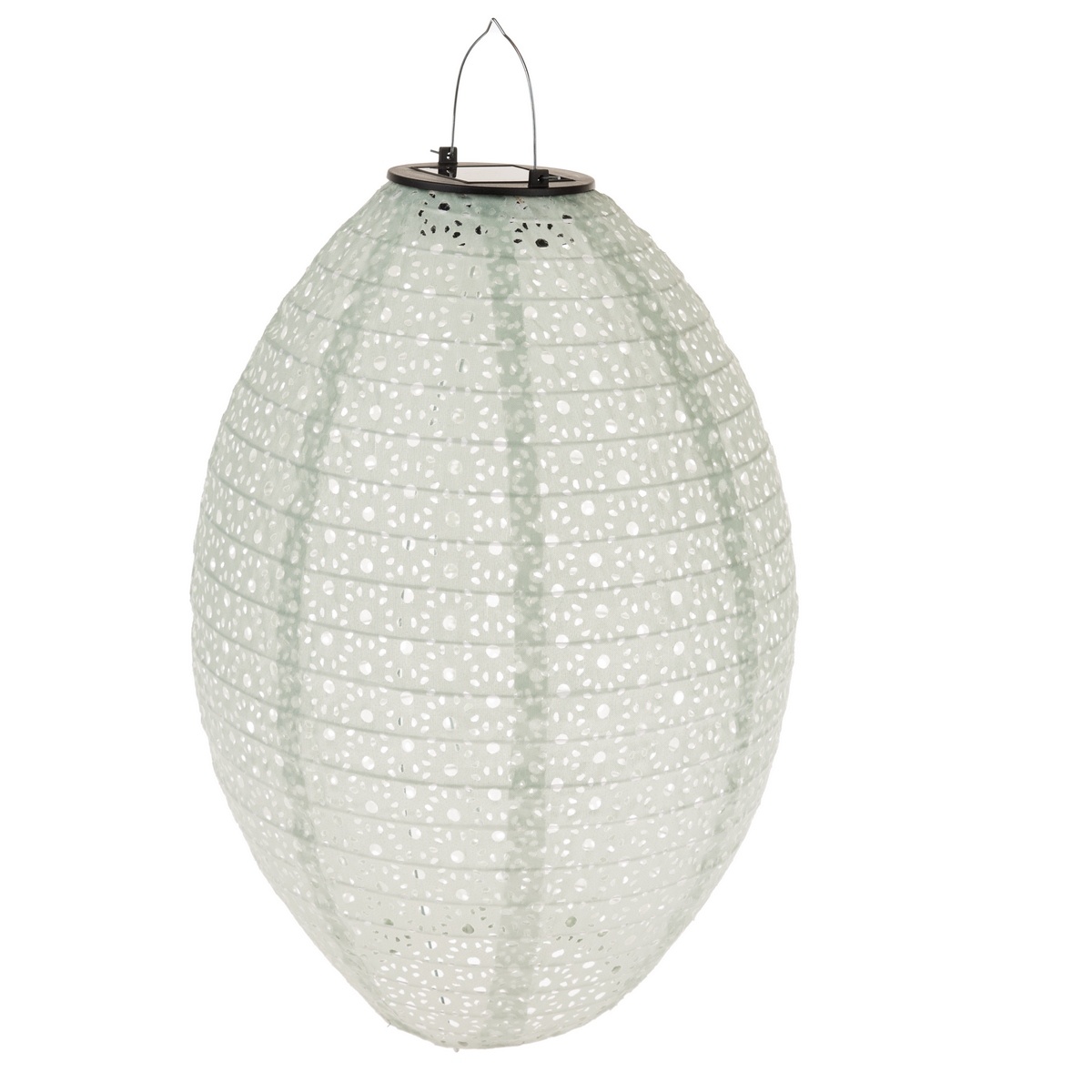 Textilný lampión so solárnym LED svetlom biela, 35 x 25 cm
