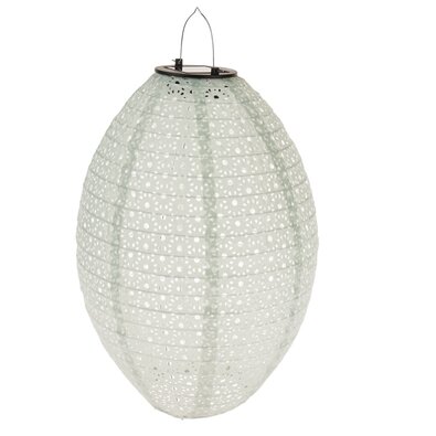 Tekstylny lampion z solarną diodą LED, biały, 35 x25 cm