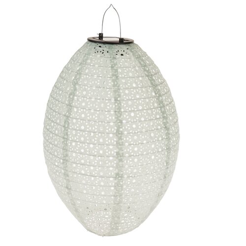 Tekstylny lampion z solarną diodą LED, biały, 35 x25 cm