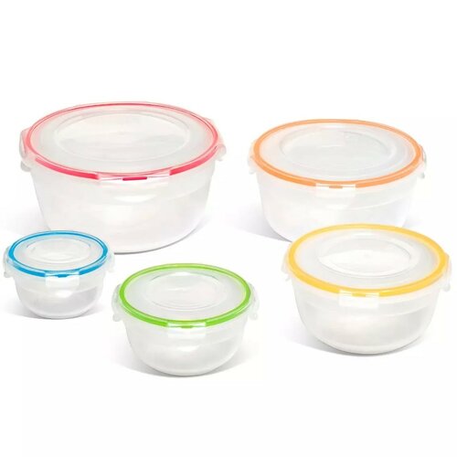 LOCKnLOCK Set de recipiente pentru alimente Lockrotunde, 5 buc.