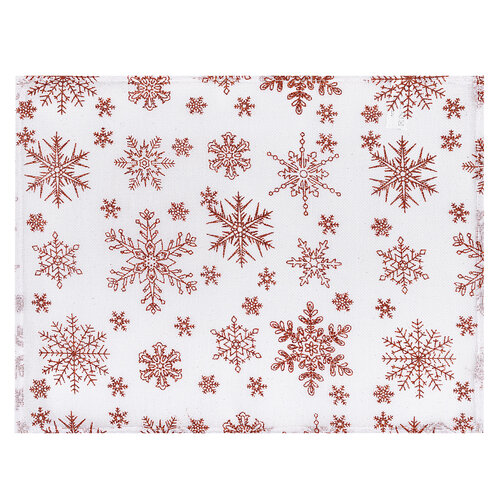 Napron de Crăciun Fulg de zăpadă, alb, 32 x 45 cm, set 2 buc.