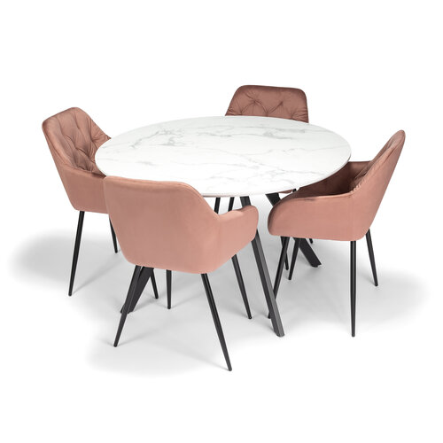 FINO QUATTRO MARBLE 120 étkezőasztal, fehérmárvány