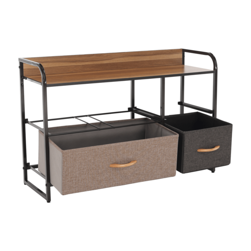 Komoda s látkovými šuplíky HAZEL TYP 4, hnědá