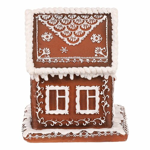 Decorațiuni de Crăciun Casă din turtă dulce cuiluminare LED, poliresină, 15 cm