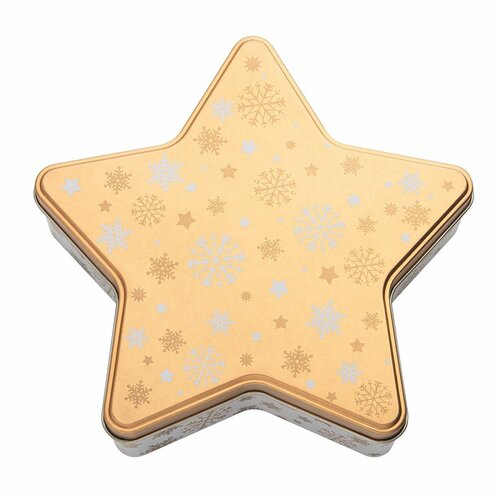 Doză de tablă de Crăciun Altom Golden Snowflakes, 23 x 22 x 6 cm