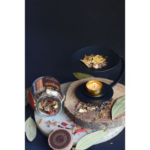 Organsko kadilo Mandarin &amp; Bay Leaf, vsteklenički