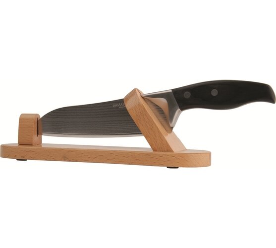 Damaster Ocelový nůž v dřevěném stojanu 18 cm