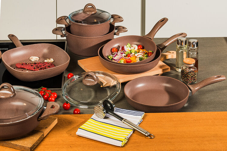 4Home Žar panvica Granite Brown 28 cm