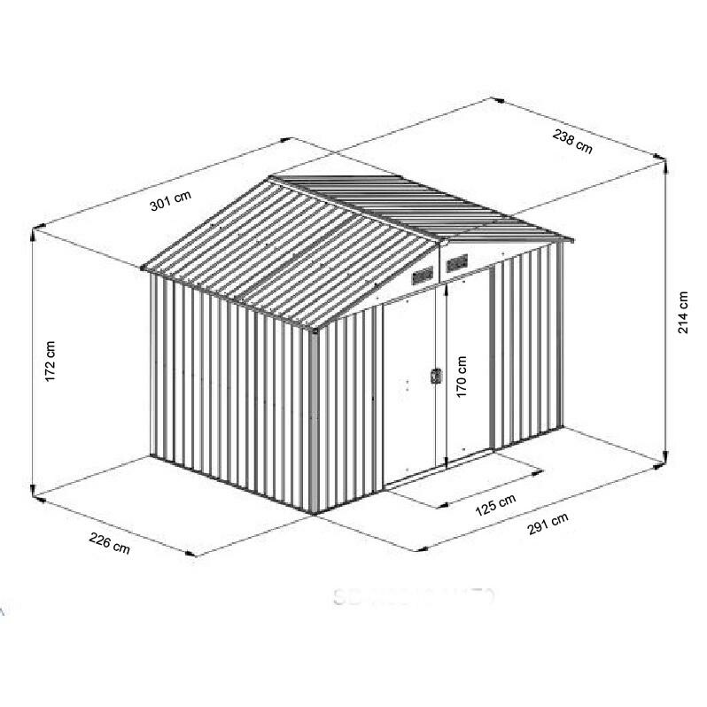 Avenberg Záhradný domček na náradie 3 x 2,4 mSD-X0810-H170, antracit, 3 x 2,4 cm